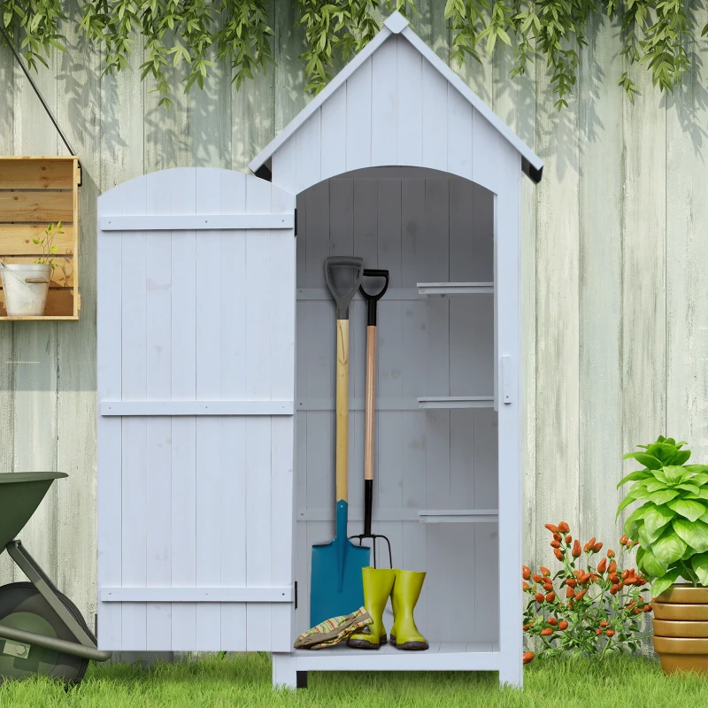 Outsunny Garden Storage Shed Backyard Tool Cabinet Tool Organizer with Asphalt Roof
