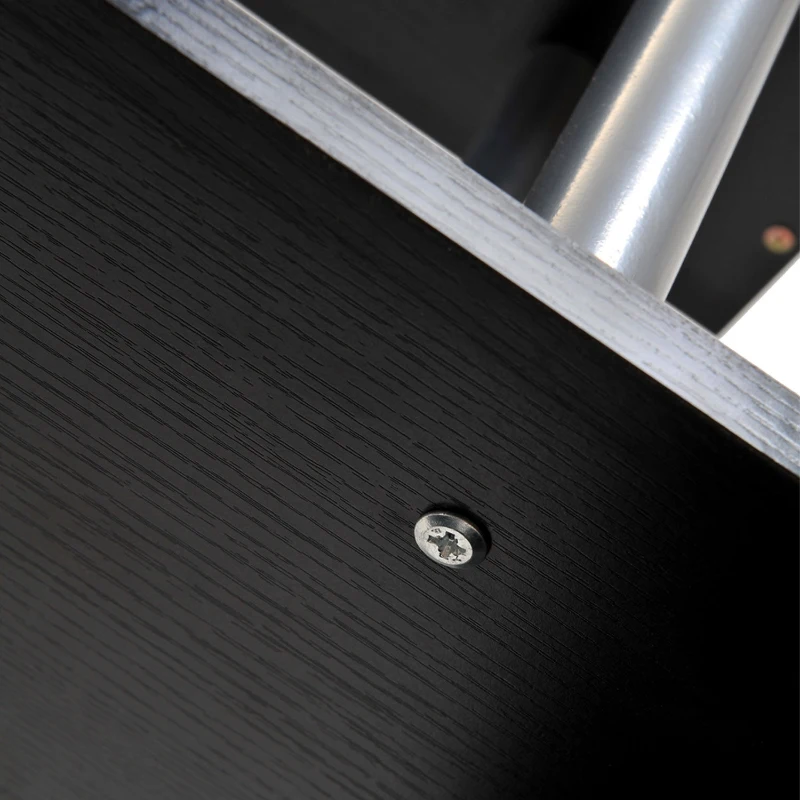 HOMCOM Wooden S Shape Bookcase Bookshelf Dividers Storage Display Unit Black