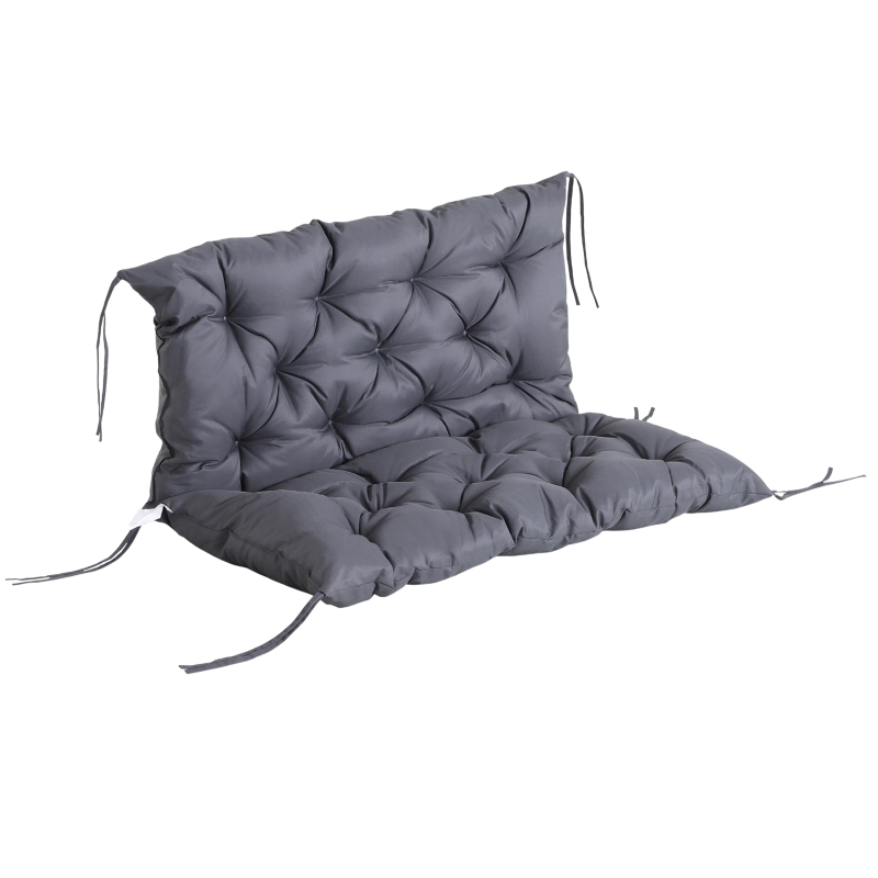 Outsunny Outdoor Garden Patio Bench Swing Chair Replacement Seat Pad Cushions Backrest (100 x 98 cm, 2 Seater)