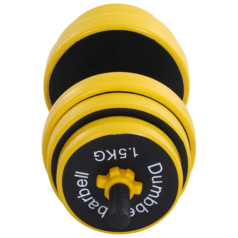 HOMCOM 25KG Dumbbell & Barbell  Adjustable Set Plate Bar Clamp Rod Home Gym Sports Area Exercise Ergonomic
