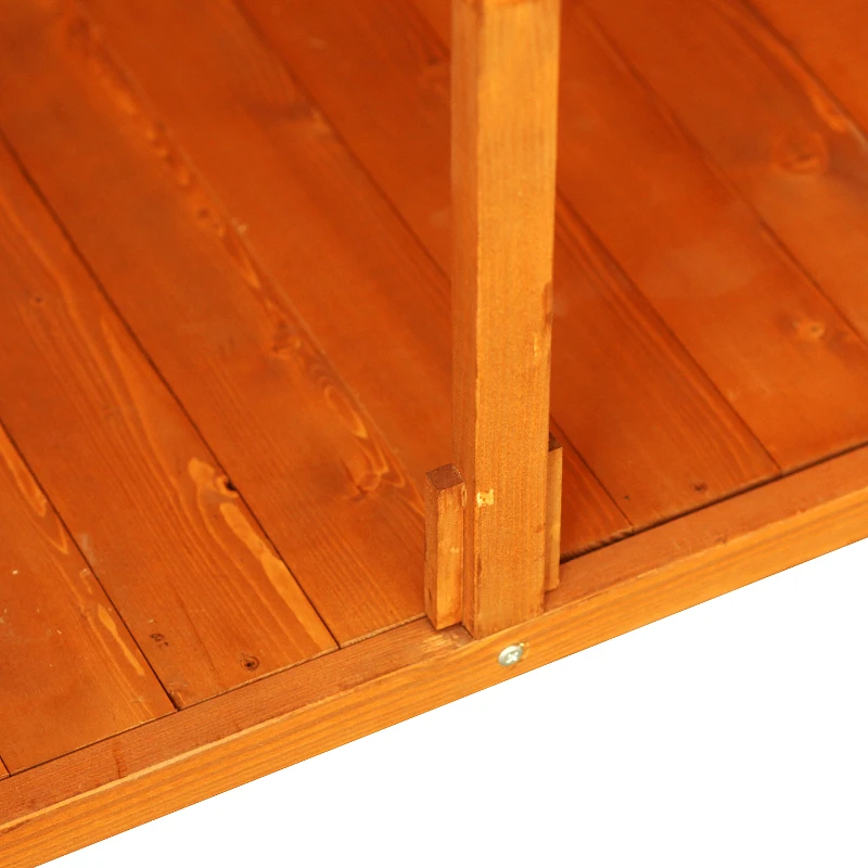 Outsunny Caseta de Jardín de Madera 139x75x160 cm Cobertizo para Almacenaje de Herramientas con Estantería Movible Puertas con Cerrojo Techo Asfáltico Madera Natural