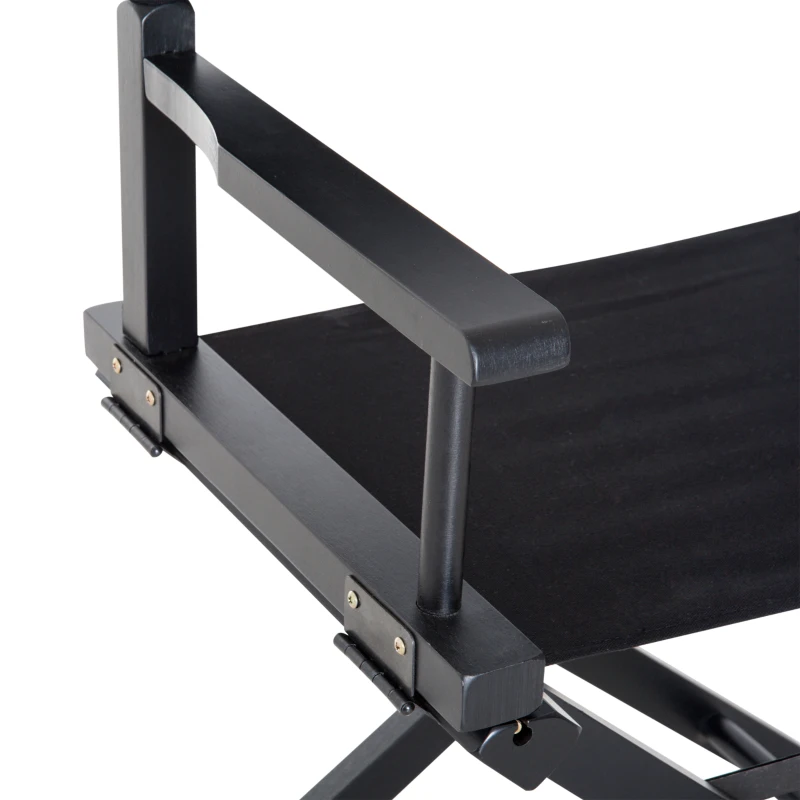 HOMCOM Beech Wooden Frame Directors Chair Foldable Oxford Fabric Seat Easy To Carry&Travel Black