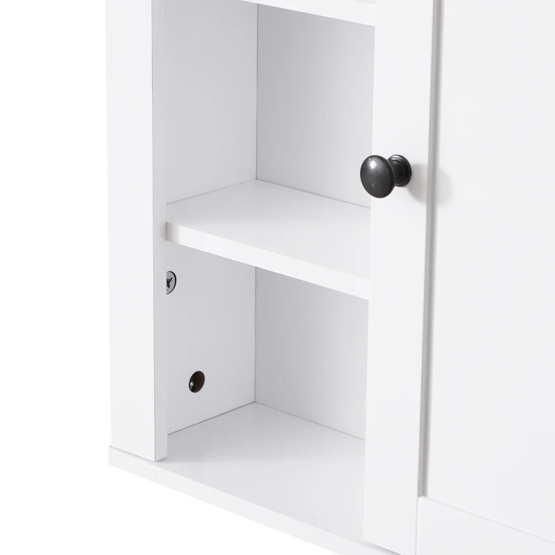 HOMCOM Wall Mounted Bathroom Cabinet Home Organiser Closet Kitchen Pantry Storage Shelves White