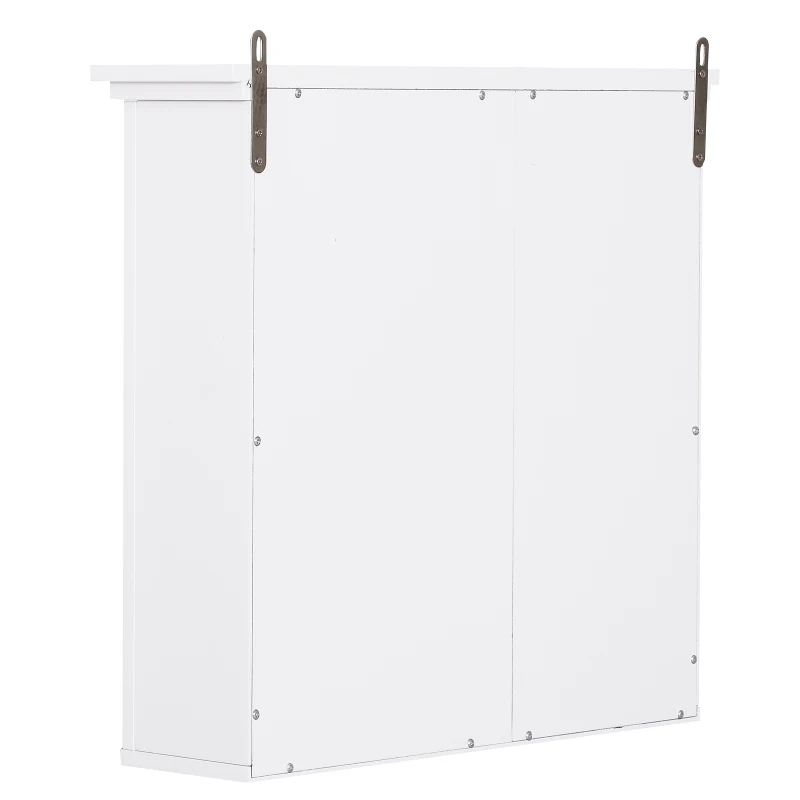 HOMCOM Wall Mounted Bathroom Cabinet Home Organiser Closet Kitchen Pantry Storage Shelves White