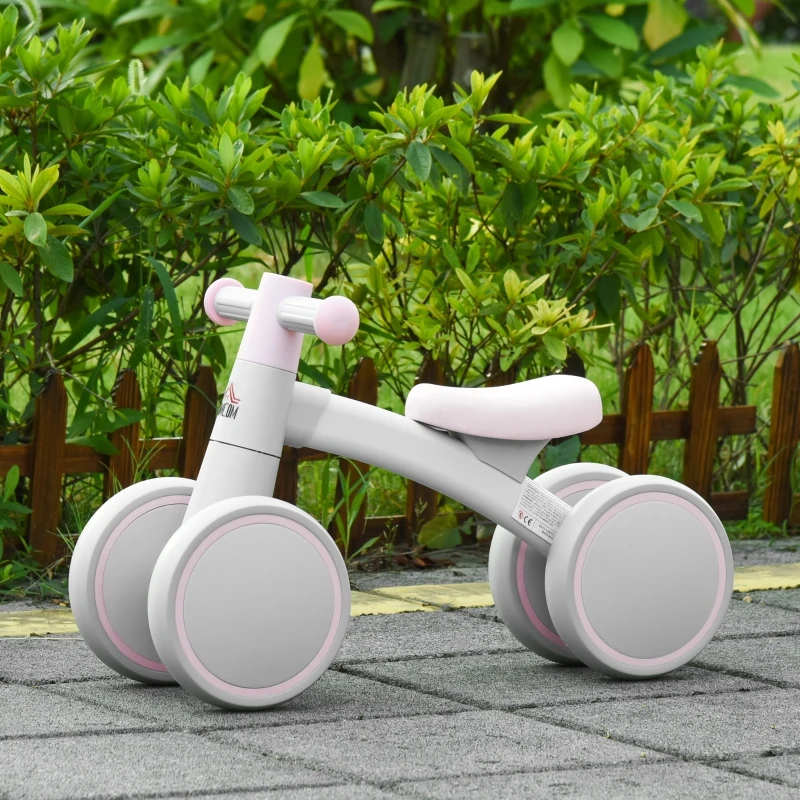 HOMCOM Baby Balance Bike Ride On Walker Push Bike Quick Release Kids Toddler First Bike Birthday Toy Gift for 1-3 Years Pink