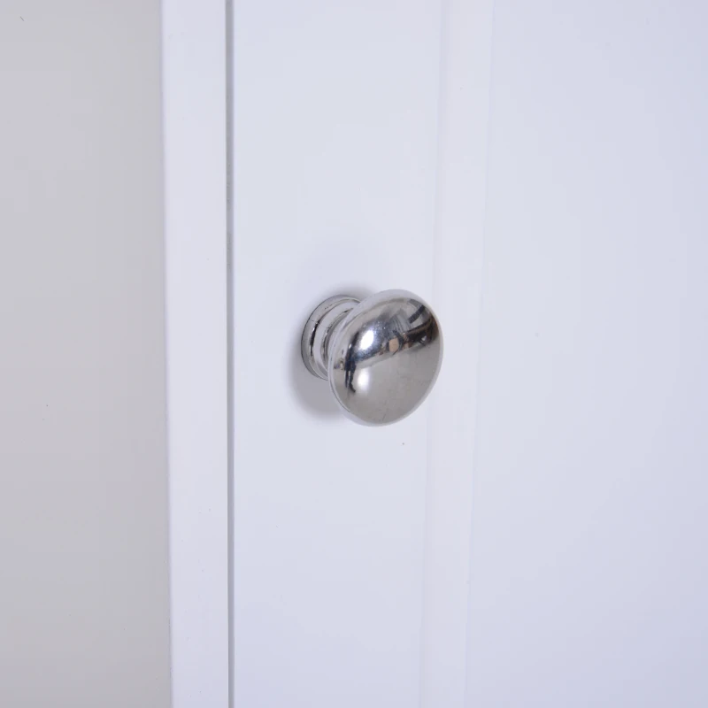 HOMCOM MDF Tall Bathroom Cabinet Longline Narrow Storage Unit Tower Cupboard Organiser w/ Adjustable shelf 160H x 40L x 23Wcm