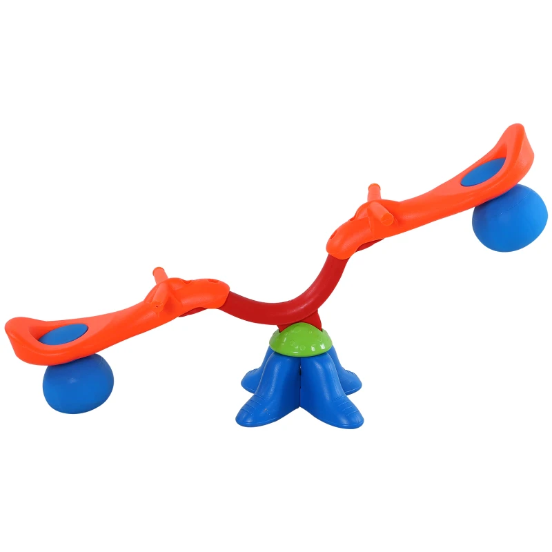 HOMCOM Kids Spinning Seesaw 360° Rotation Swivel Playground Equipment Children Indoor Outdoor Party Toy - Orange&Blue