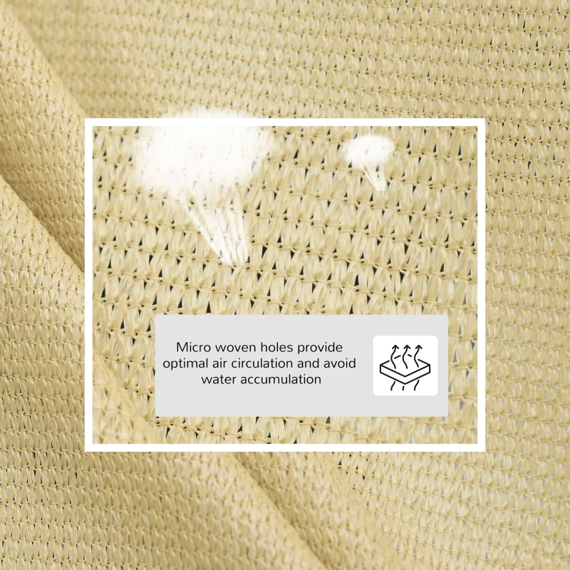 Outsunny Sun Shade Sail UV Resistant Outdoor Lawn Patio Shelter Garden Canopy Patip Shade Awning  (Triangle（3 Meter）, Sand)