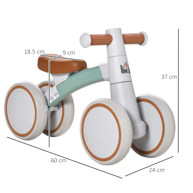 HOMCOM Baby Balance Bike Ride On Walker Push Bike Quick Release Kids Toddler First Bike Birthday Toy Gift for 1-3 Years Brown