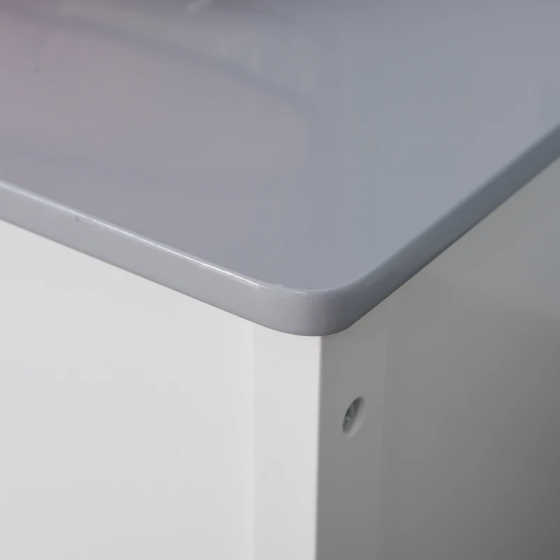 HOMCOM Wooden Toy Box Storage Chest Seating Bench Organizer for Kids Ottoman with Safety Hinge