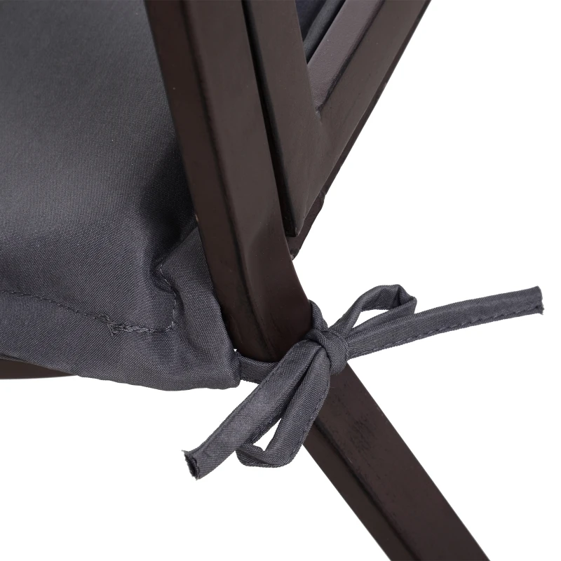 Outsunny 2 PCS Patio Bench Swing Chairs Garden Chairs Double Seat 5cm Thickened Cushion Mat Dark Grey
