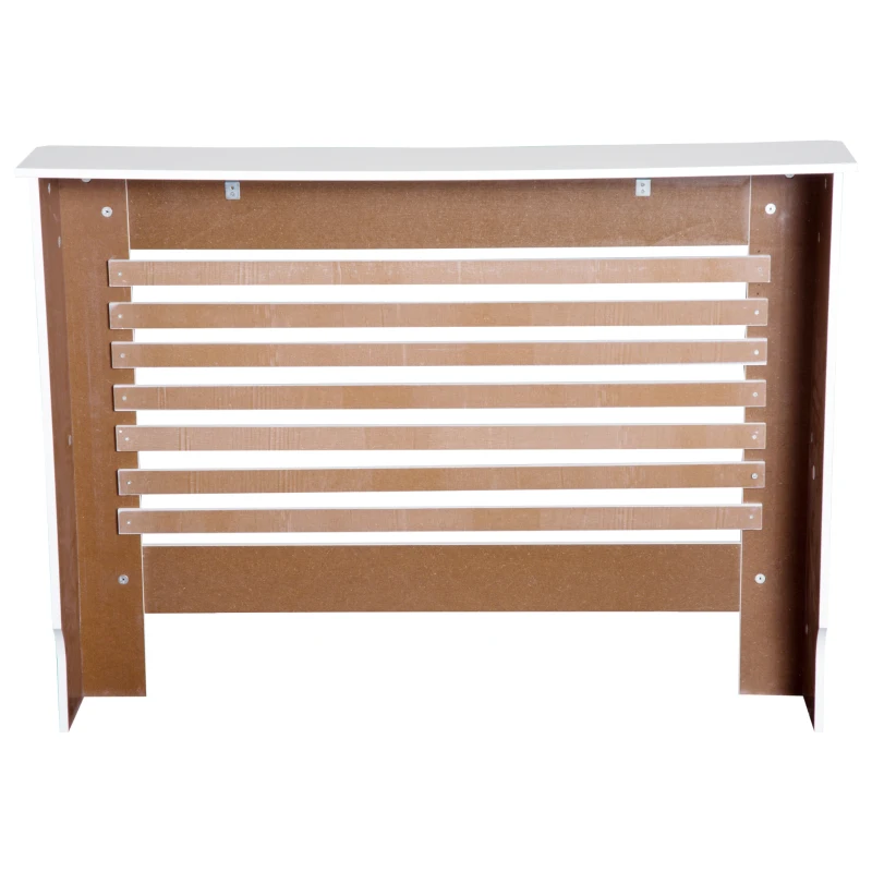 HOMCOM MDF Radiator Cover Wooden Cabinet Shelving Home Office Vertical Slattted Vent White  112L x 19W x 81H