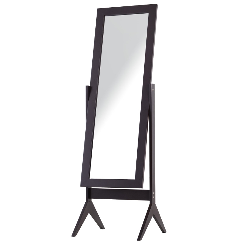 HOMCOM Freestanding Dressing Mirror Bedroom Tall Adjustable Angle 148x47cm Brown