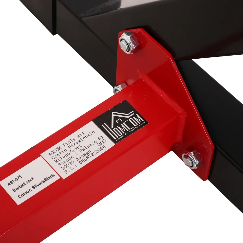 HOMCOM Soporte Ajustable para Barras de Pesas Estante Multifuncional para Ejercicios - en Interior Carga 150 kg Altura Regulable Entre 103 y 163cm