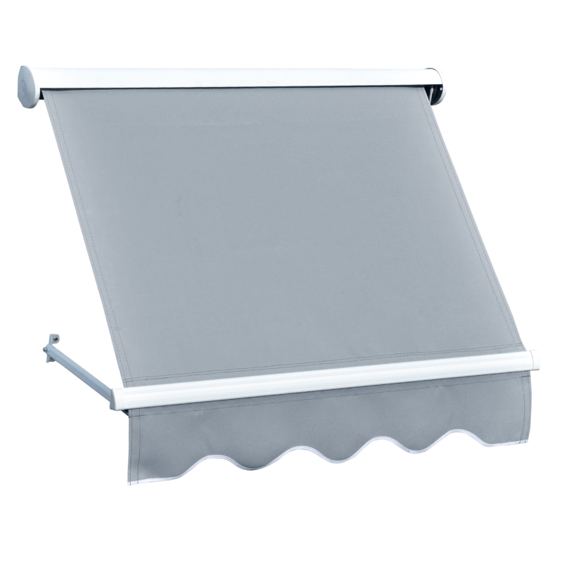 Outsunny Store banne manuel inclinaison réglable alu. polyester gris