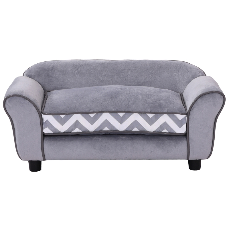 PawHut Canapé pour Chien ou Chat Gris 74 x 41 x 33 cm