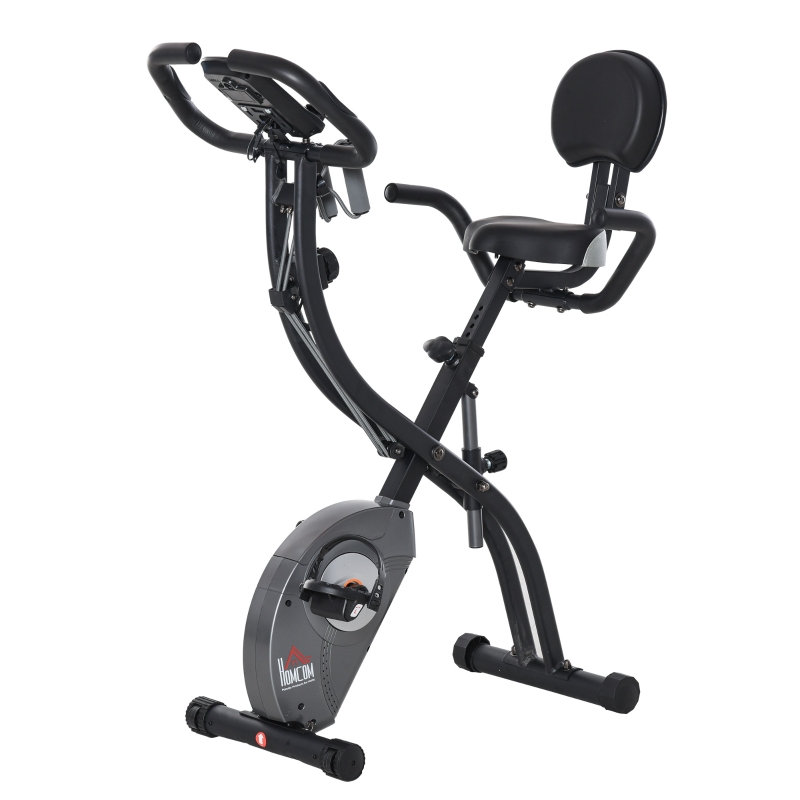 Vélo d'appartement cardio Fitness pliable bandes résistance noir