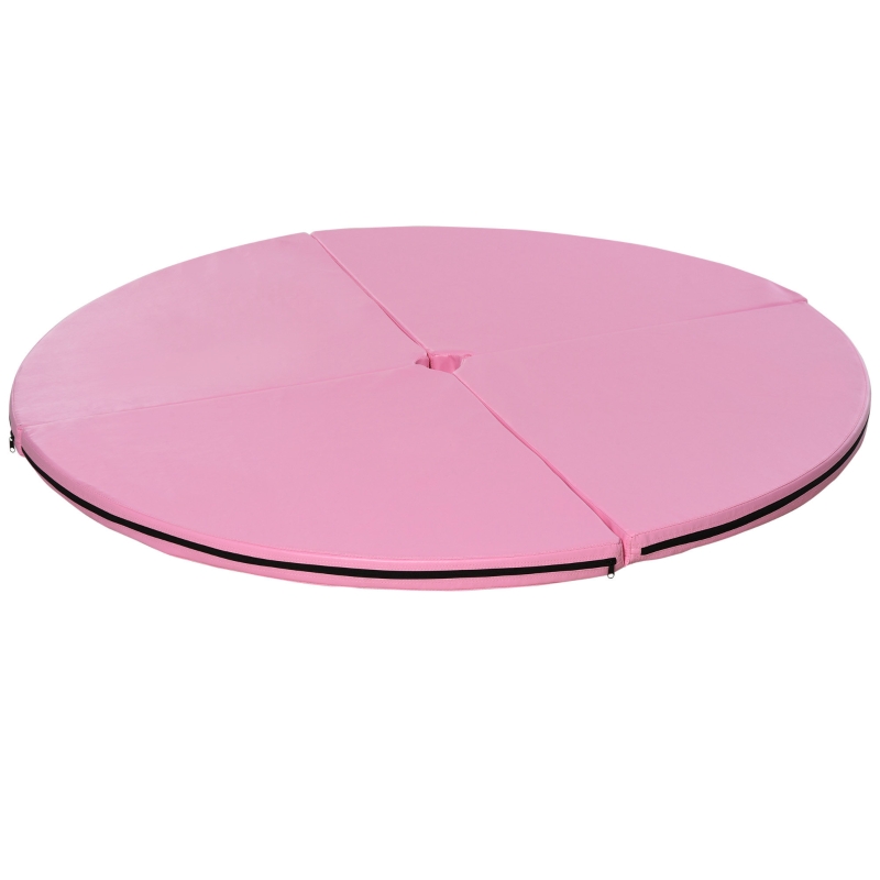 Tapis de pole dance pliable Ø 150 cm épaisseur 5 cm PVC rose