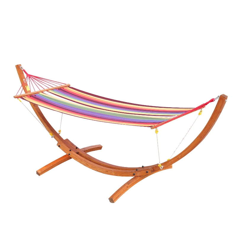 Outsunny Hamac de jardin avec support en bois 315 x 100 x 110 cm