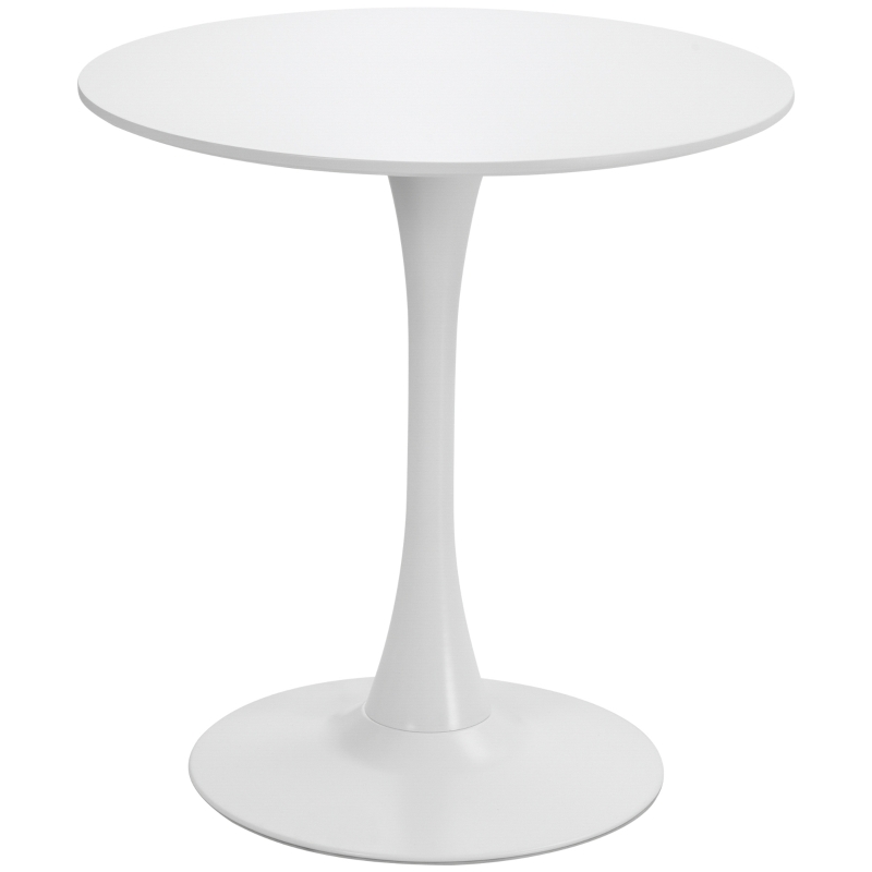 HOMCOM Table ronde tulipe design Ø 60 x 73H cm métal MDF blanc