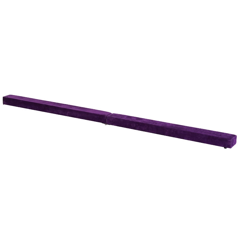 Homcom Poutre de Gymnastique Pliable en Daim Violet 210 x 10 x 6,5 cm
