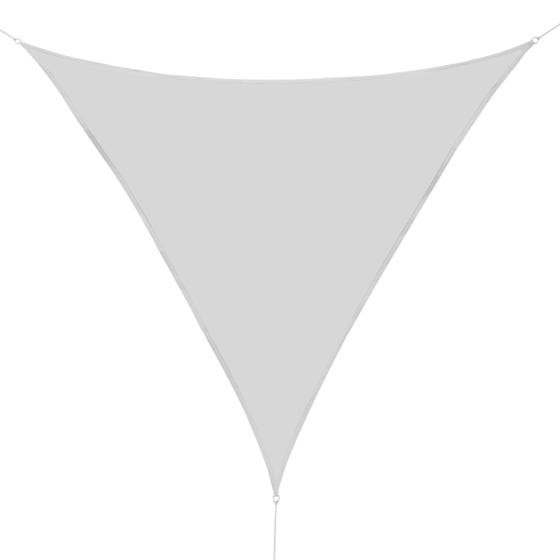 Outsunny Voile d'ombrage triangulaire grande taille 3 x 3 x 3 m polyester imperméabilisé haute densité 160 g/m² gris clair