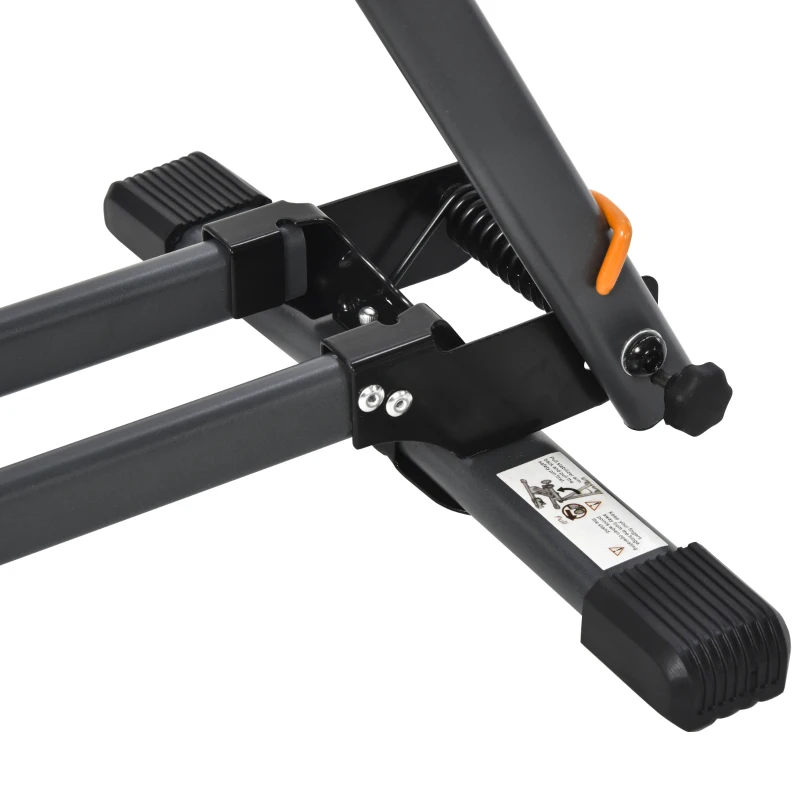 HOMCOM Soporte Suelo para Bicicletas Plegable Portátil Aparcamiento de Rueda para MTB Garaje 39x35x45,5 cm Negro