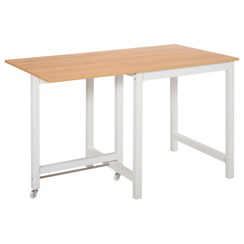 Table à manger 4 personnes avec rallonge bois clair veinage blanc