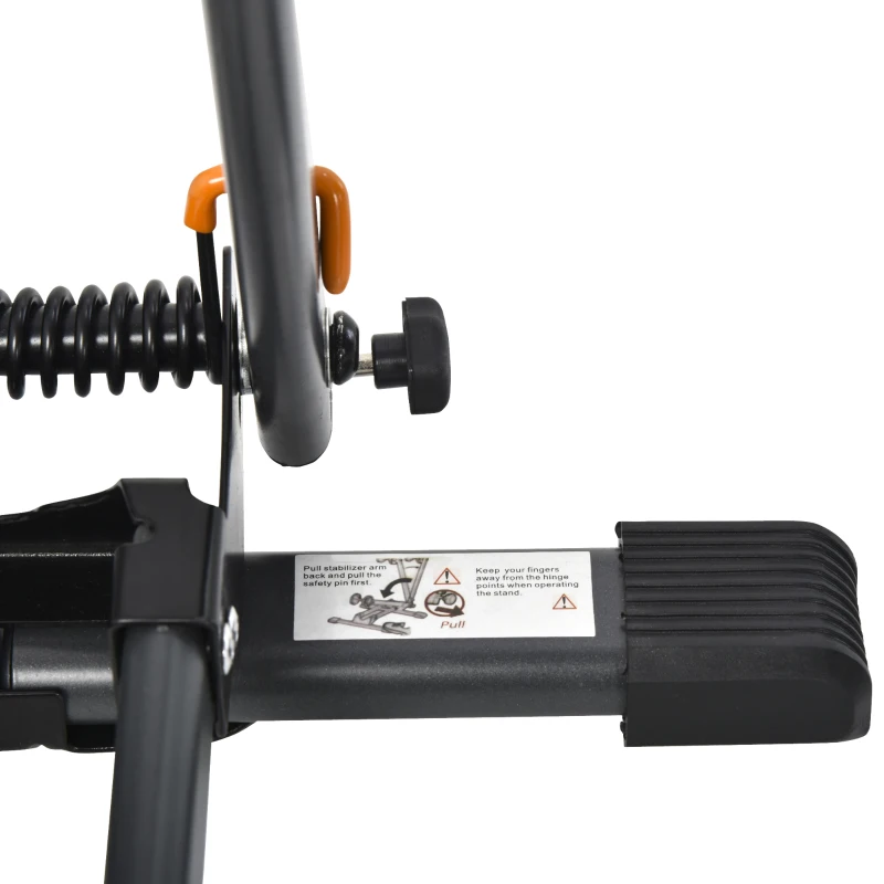 HOMCOM Soporte Suelo para Bicicletas Plegable Portátil Aparcamiento de Rueda para MTB Garaje 39x35x45,5 cm Negro