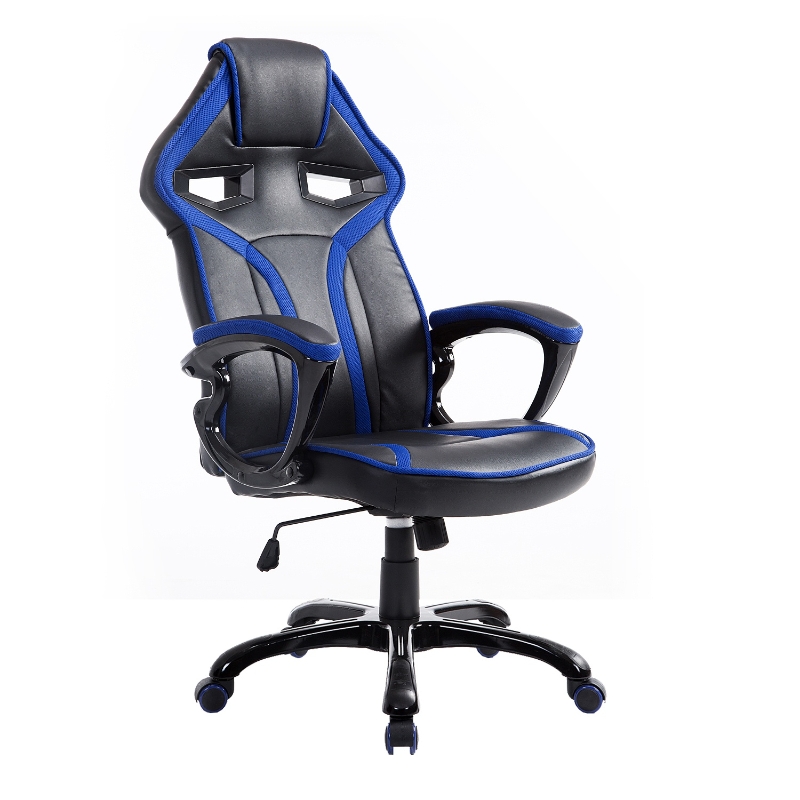 Homcom Fauteuil de Bureau à Bascule Pivotant Bleu 64 x 66 x 127 cm