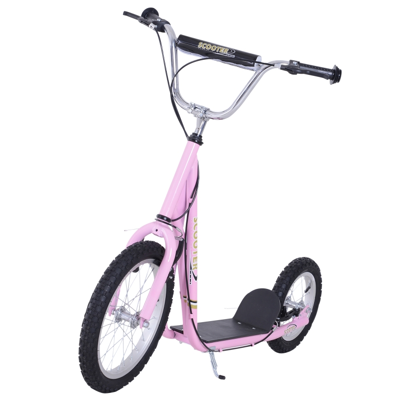 Homcom Trottinette pour Enfant Grands Pneus Rose 125 x 58 x 90-100 cm