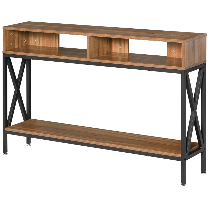 HOMCOM Table de Console Table d'Entrée Industriel 120 x 23,5 x 75 cm Bois