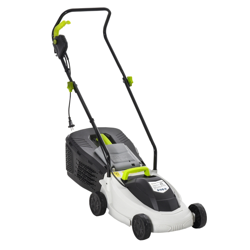 Tondeuse à gazon électrique 1300 W lame de coupe 32 cm gris noir