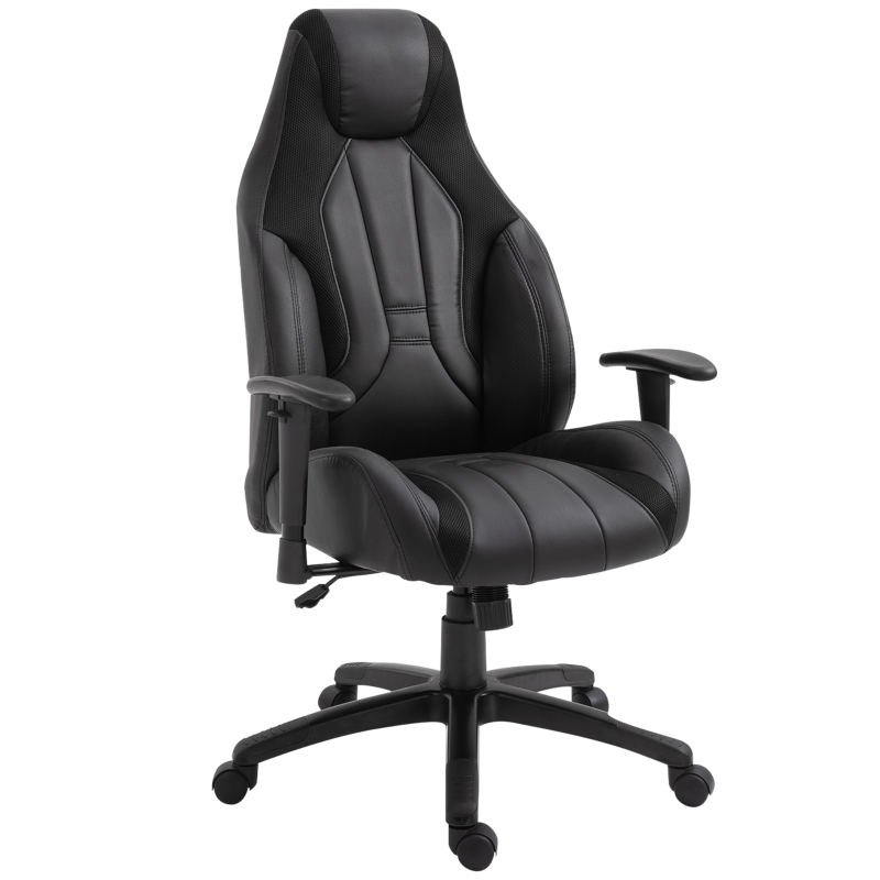 Homcom Fauteuil chaise de bureau manager grand confort hauteur/inclinaison dossier réglable noir