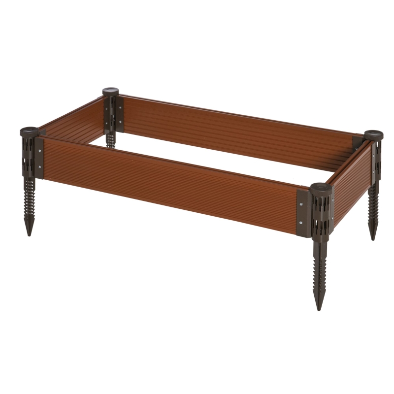 Carré potager de jardin panneaux modulables HDPE marron