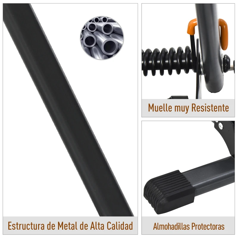 HOMCOM Soporte Suelo para Bicicletas Plegable Portátil Aparcamiento de Rueda para MTB Garaje 39x35x45,5 cm Negro