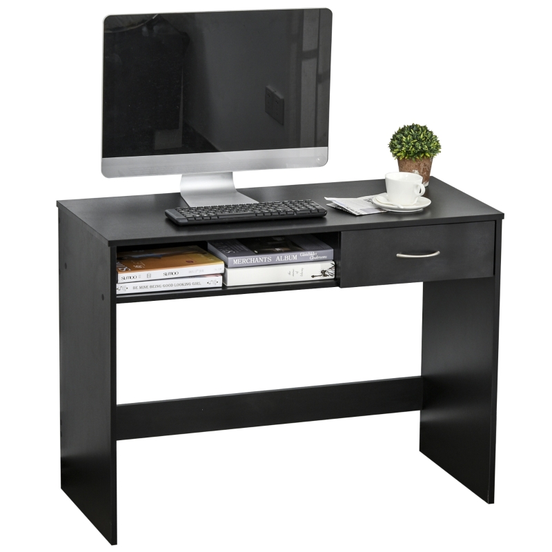 Bureau informatique multimédia compartiment rangement et tiroir