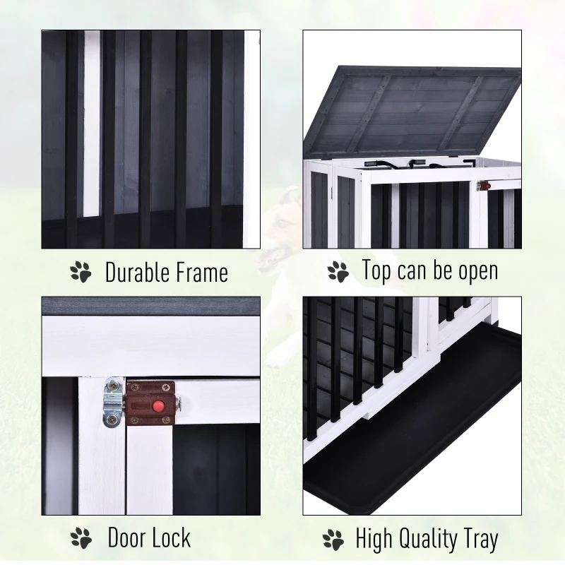 PawHut Solid Wood Dog Cage Pet House Crates Kennel Transport Box Carrier Animal Training