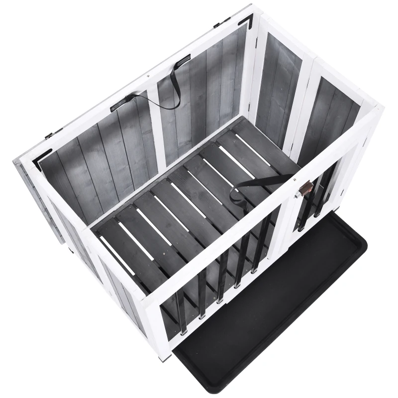 PawHut Solid Wood Dog Cage Pet House Crates Kennel Transport Box Carrier Animal Training