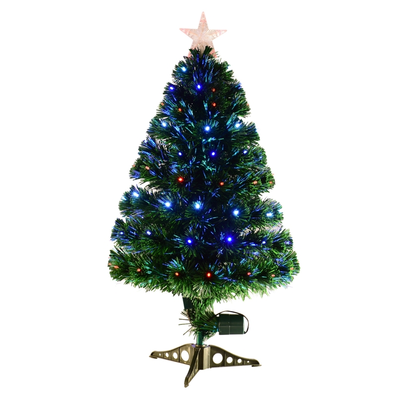 Sapin de Noël artificiel LED 90H cm avec étoile lumineuse