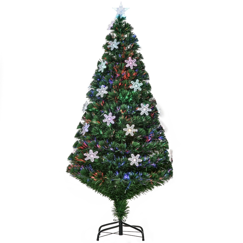 HOMCOM Sapin de Noël artificiel LED 150H cm avec étoile lumineuse