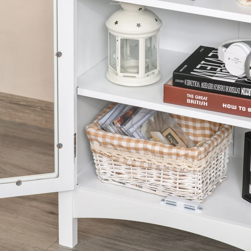 HOMCOM  Kitchen Sideboard Storage Cabinet with Glass Door and Adjustable Shelf for ,Diningroom,Living Room