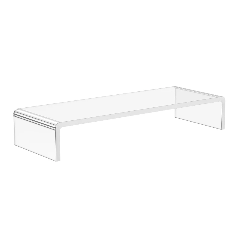 HOMCOM Large Clear Acrylic Perspex Monitor Computer TV Stand Riser Shelf Plinth Display Stand 12mm Thick