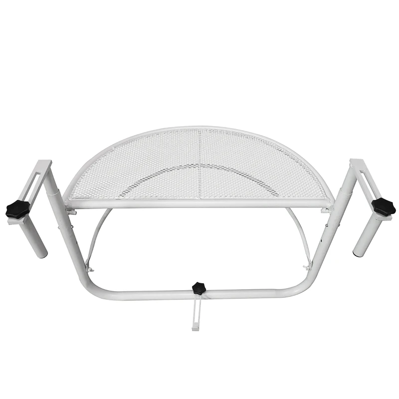 Outsunny Adjustable Balcony Hanging Rail Table Mini Desk Storage Rack Flower Stand