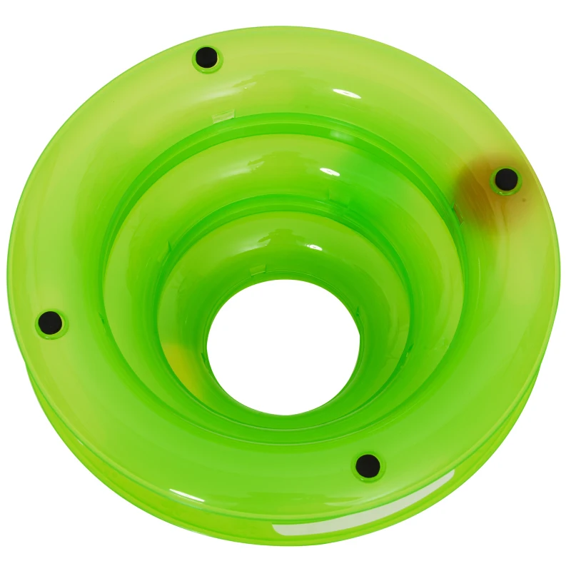 PawHut PET 3-level Tower Tracks for Cats Interactive Toy Kitty Disc Amusement Shelf Play Station Non-Slip Eco-friendly Green