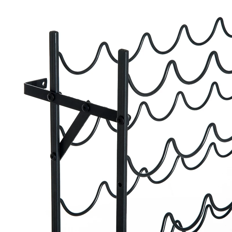 HOMCOM Wine Holder Rack with 10 Tier 60 Bottles Storage Ideal Bar Display in Black 63 x 20.5 x 118cm