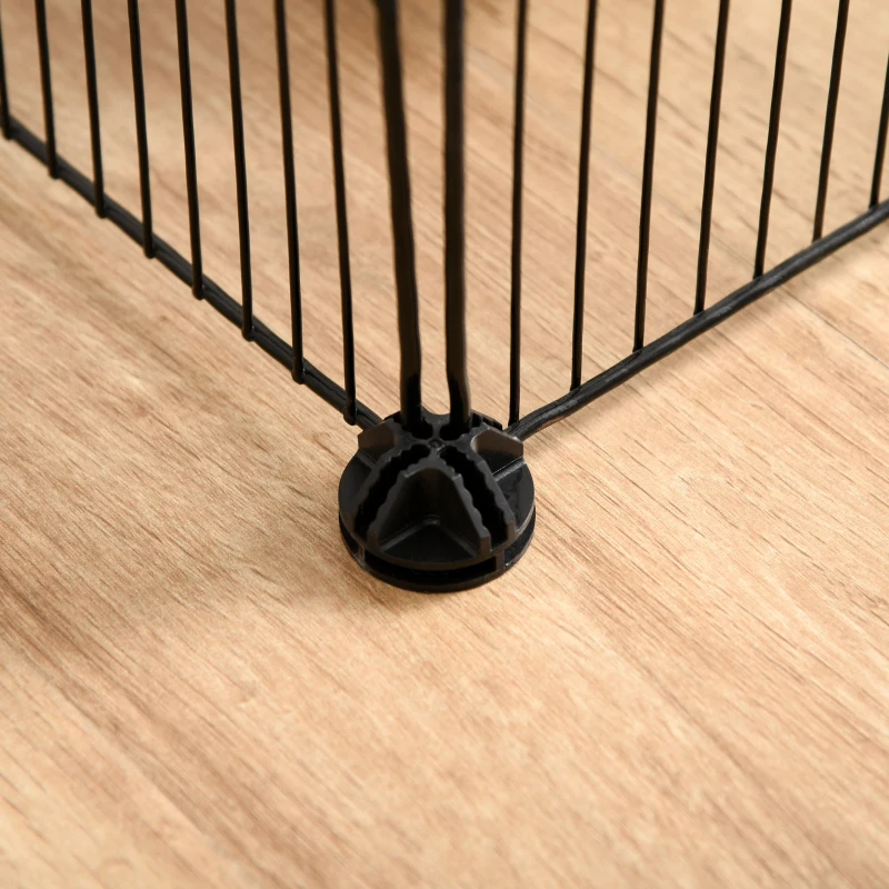 PawHut Pet Playpen DIY Small Animal Cage Metal Wire Yard Fence Playhouse with Door Non-slip Pad Indoor Outdoor for Kitten Bunny Chinchilla Guinea Pig