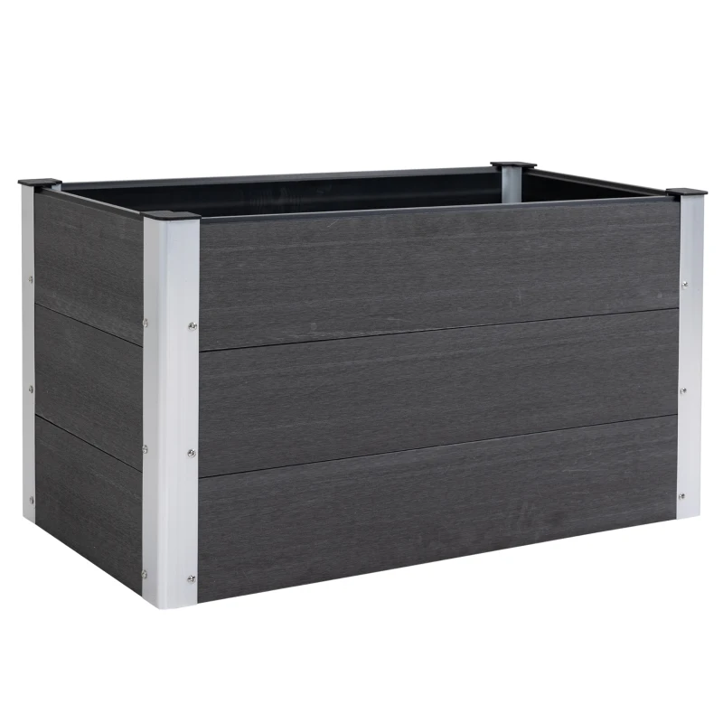 Outsunny Garden Rectangular Planting Flower Elevated Raised Seed Bed Stand Pot Outdoor Planter Vegetable Herb Holder Display Box - 50H x 100L x 50Wcm