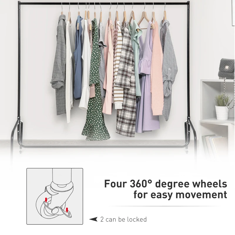 HOMCOM HEAVY DUTY 4FT 5FT 6FT CLOTHES GARMENT DRESS HANGING RAIL DISPLAY STAND RACK NEW 140KG 308lb (Long: 4ft(120cm))