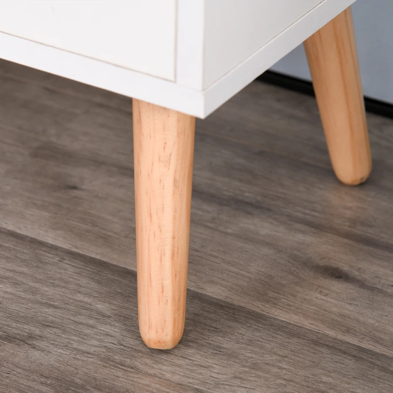 HOMCOM Modern TV Stand for TVs up to 42'' Flat Screen, TV Console Cabinet with Storage Shelf, Drawers, Cable Hole, Home Entertainment Center, Living Room Bedroom and Office, White